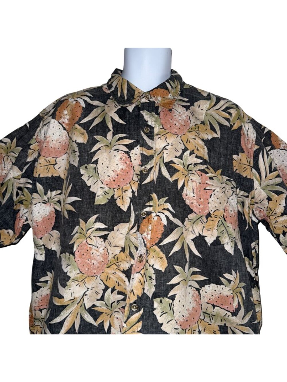 VTG Cooke Street Button Shirt Mens 2XL Pineapple Colorful Hawaiian Vacation - Picture 2 of 7